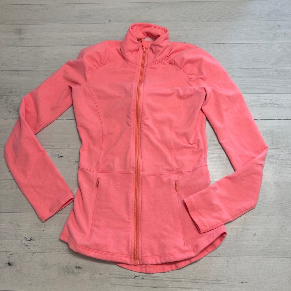 Lilly Pulitzer pink coral‎ luxletic weekender full zip jacket women's XS